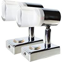 lighteu- 2X 12V 3W A2 Foco de Techo-Pared- Acabado en Cromo- Luz de Lectura- Giro y Giro con Touch Switch Regulable Luz…